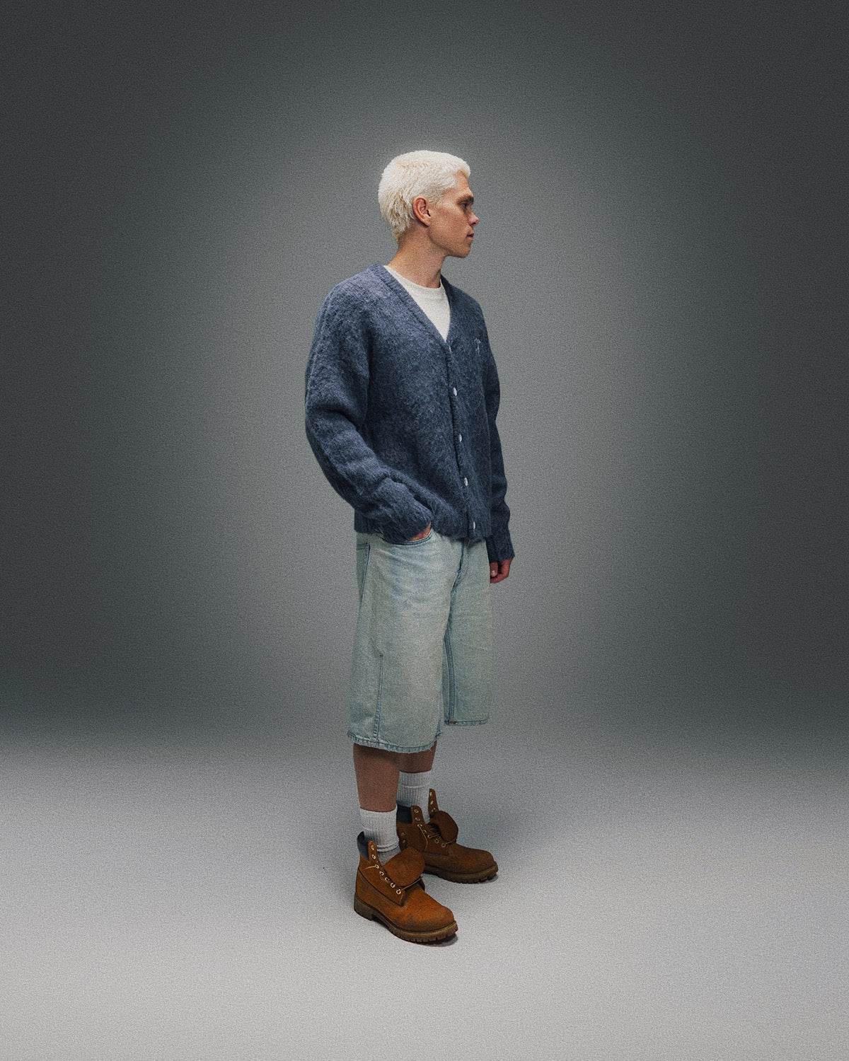 Steel Mohair Cardigan