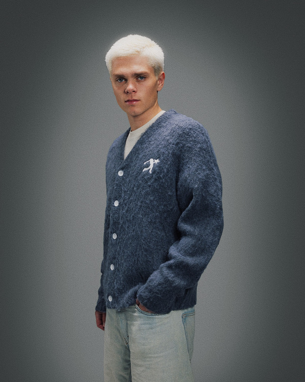 Steel Mohair Cardigan