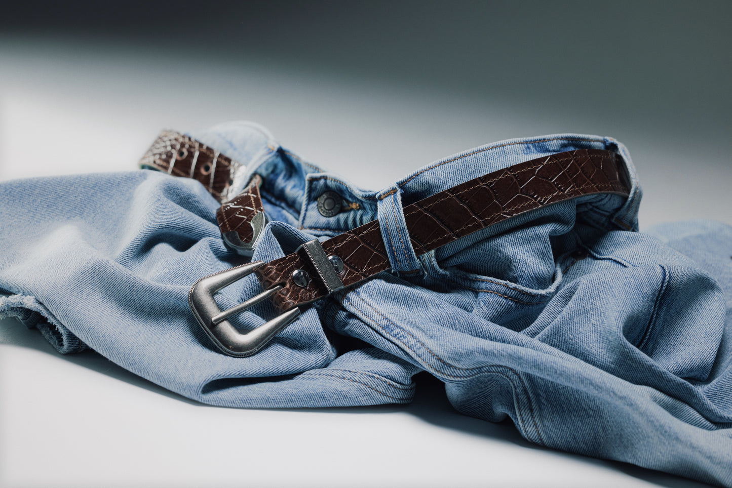Croc Belt Brown