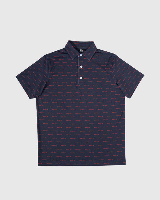 Overprint Polo Black/Red