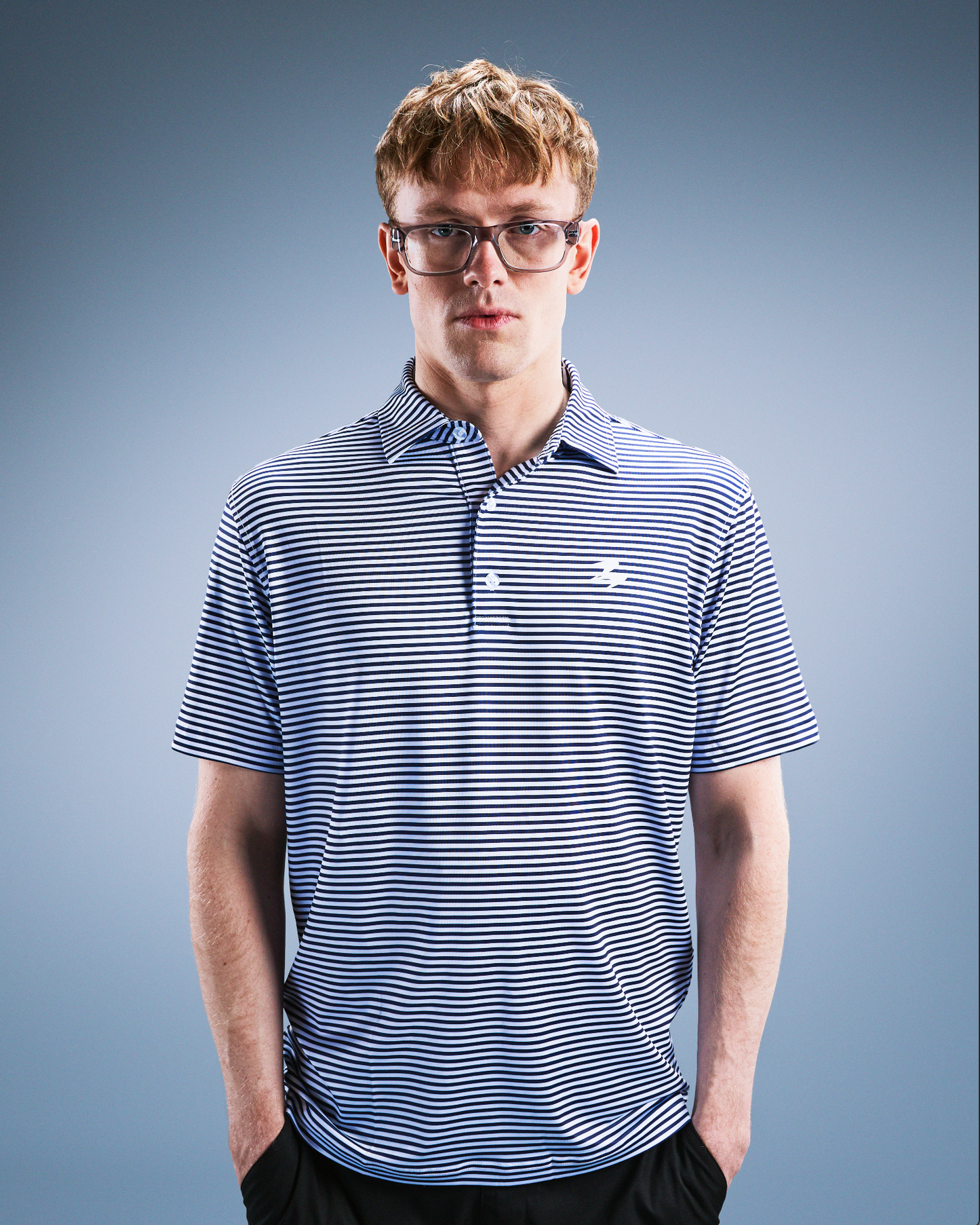 Striped Polo Blue