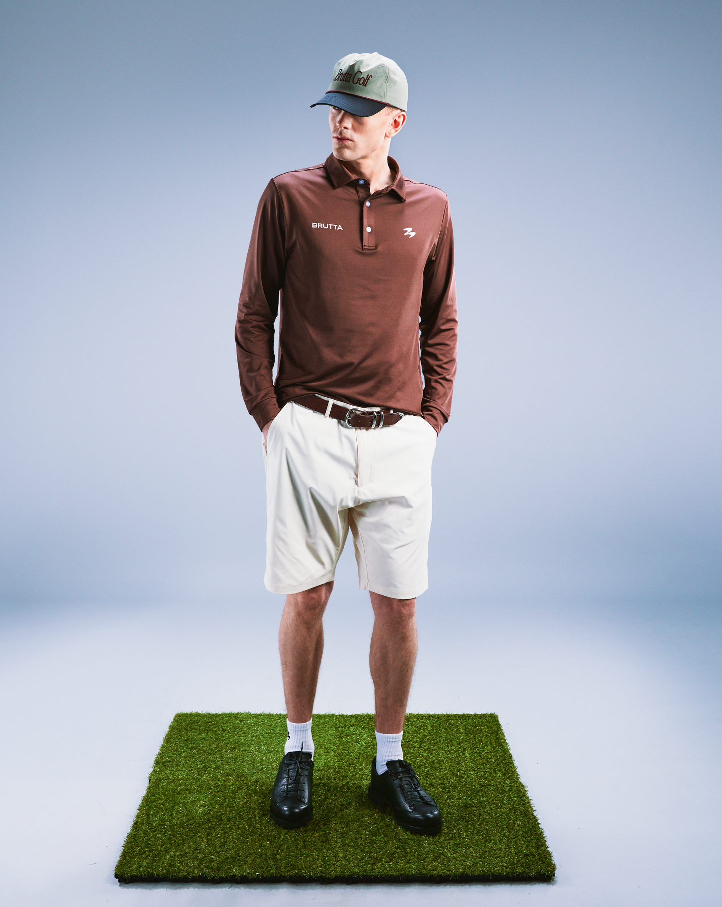 Long Sleeve Polo Chocolate