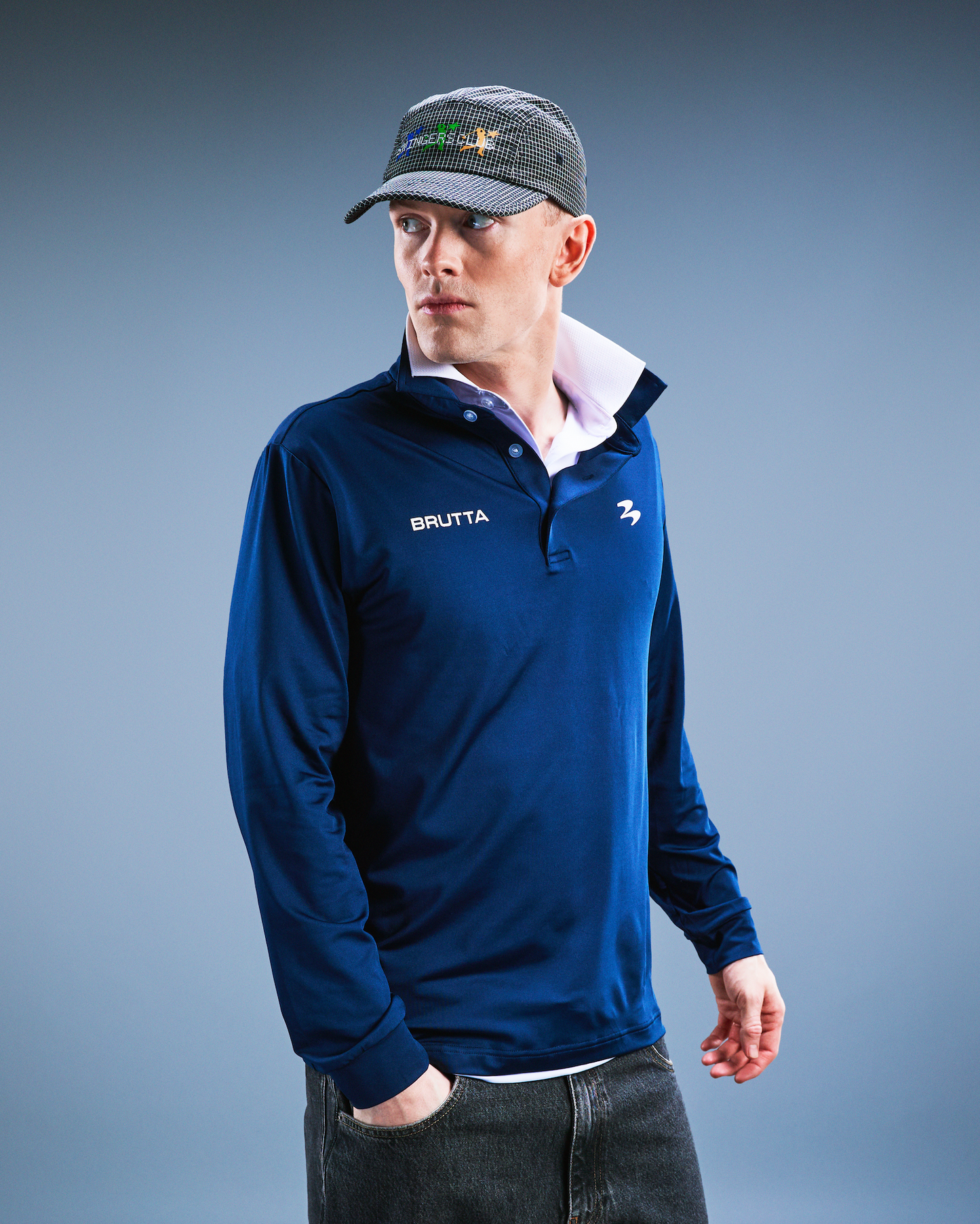 Long Sleeve Polo Navy