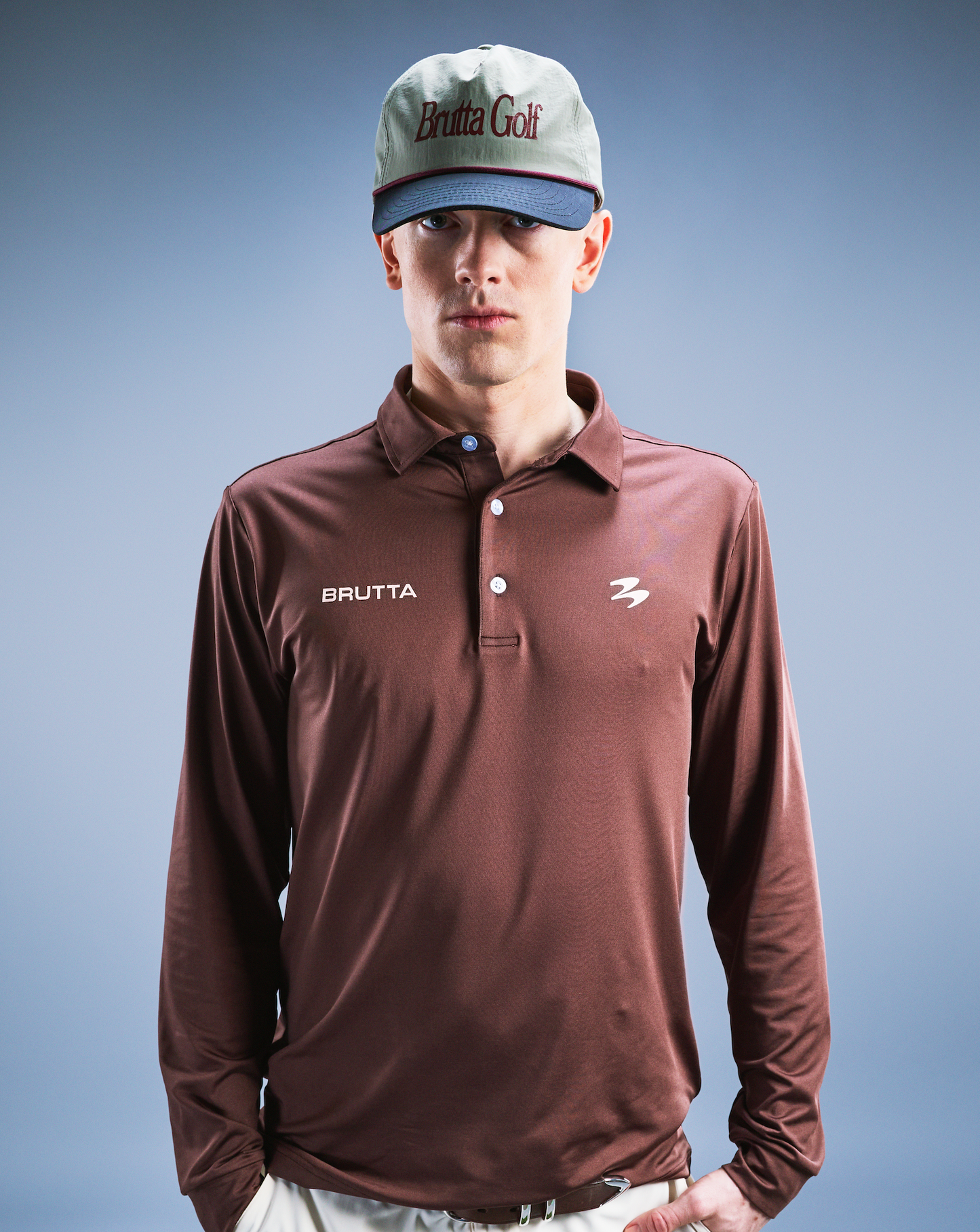 Long Sleeve Polo Chocolate