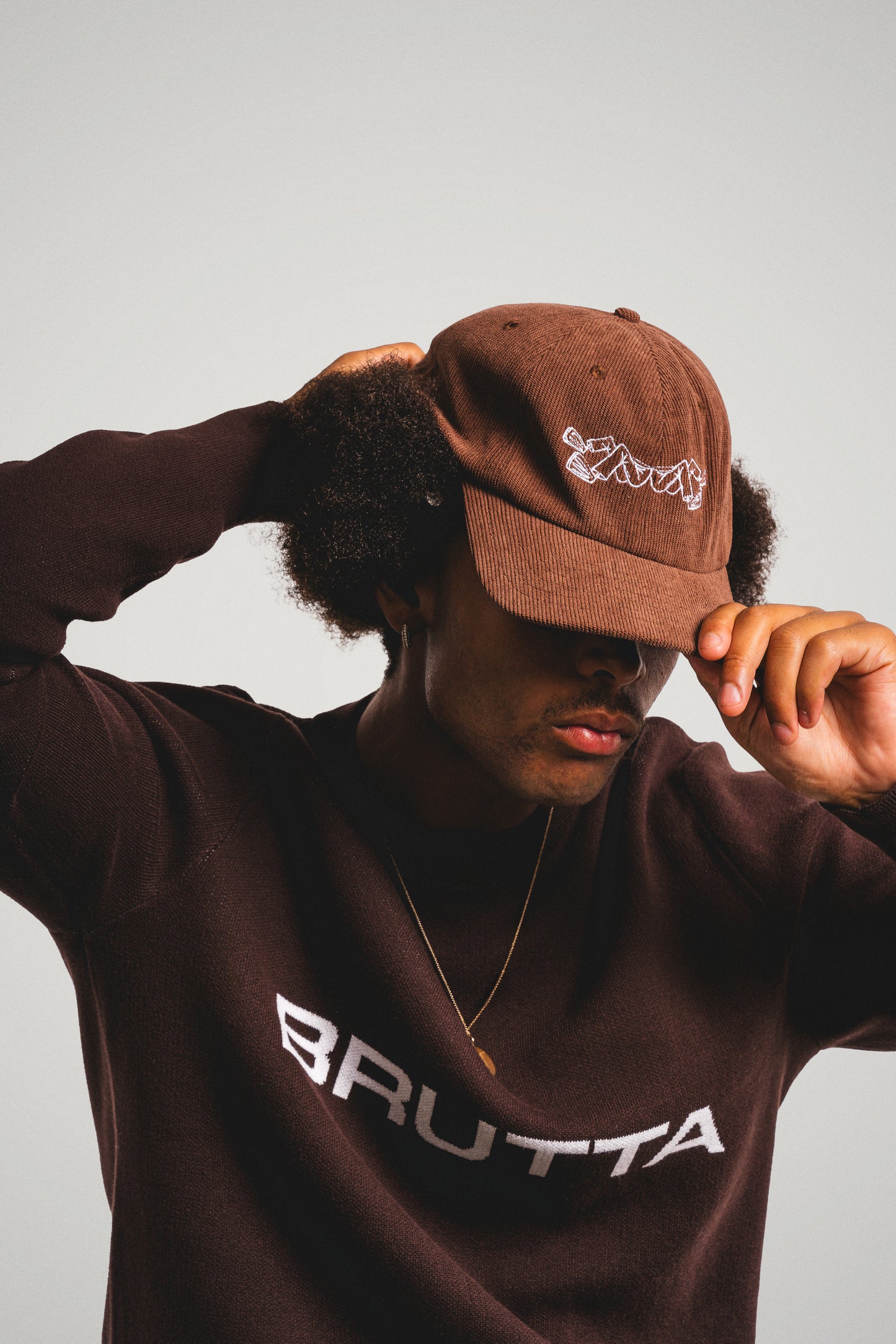 Script Cap Brown Corduroy