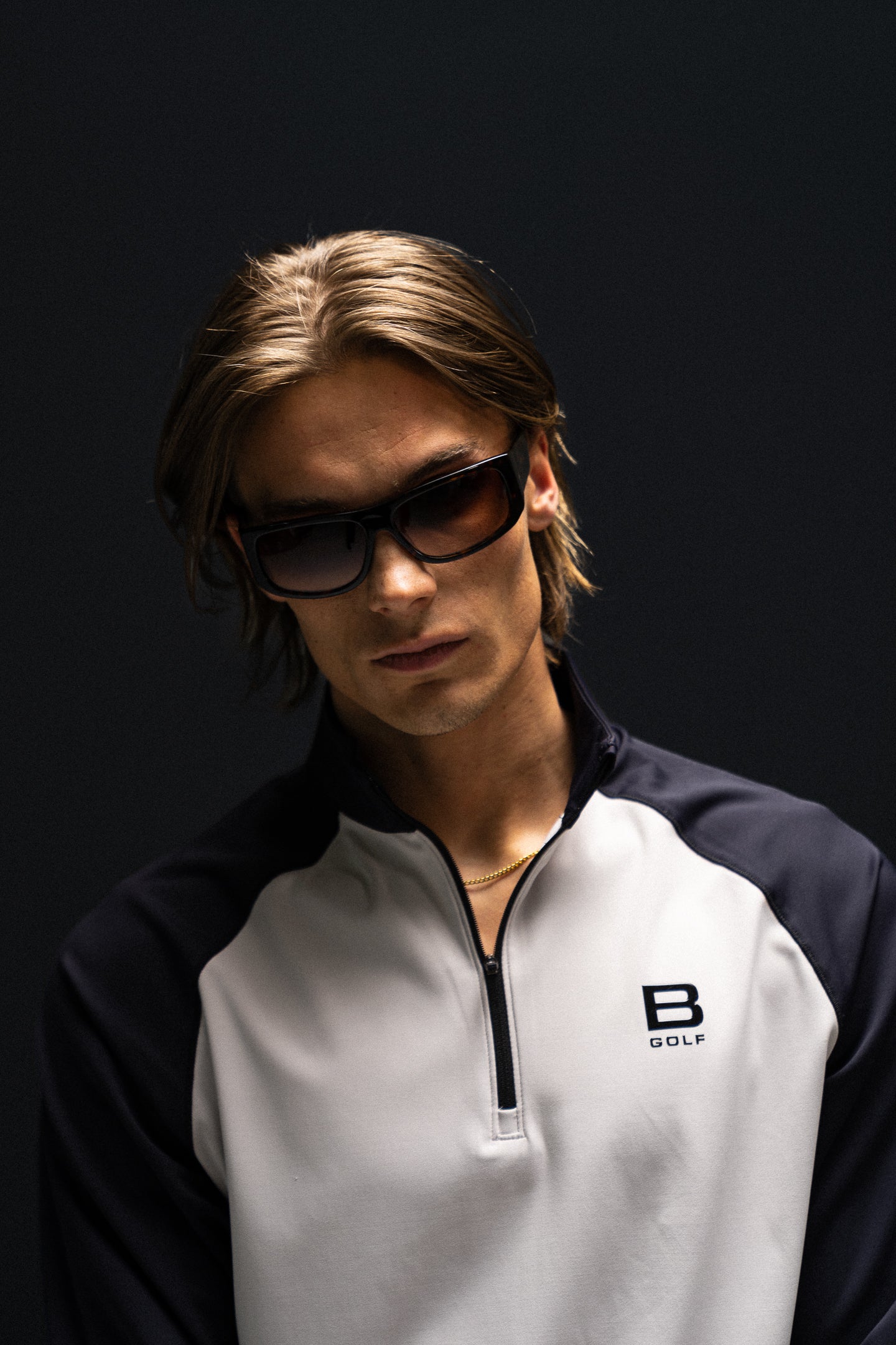 Half Zip Two Tone Black/Gray