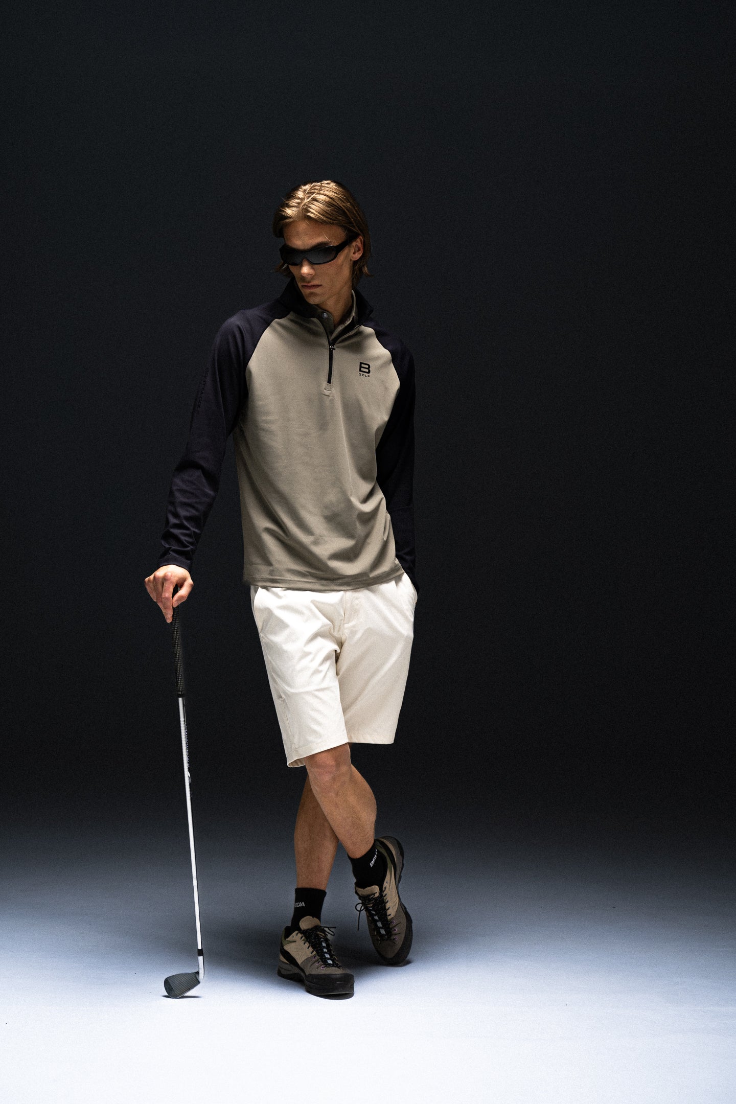 Half Zip Two Tone Black/Army Green