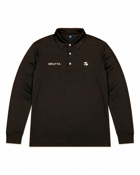 Long Sleeve Polo Chocolate